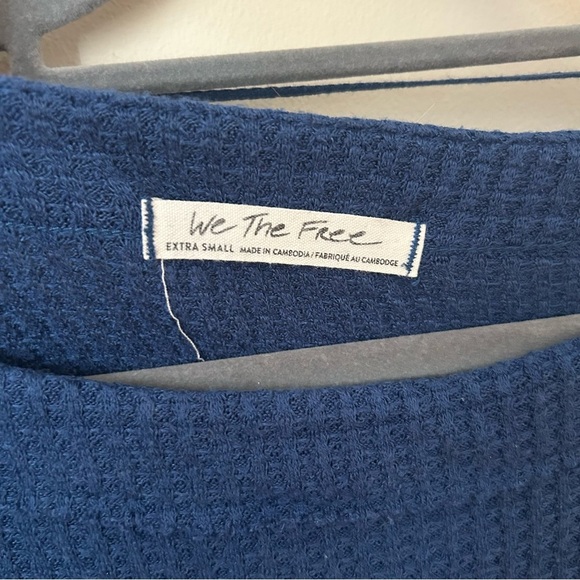 Free People We The Free North Shore Thermal Tunic Blue Sweater Women’s Size XS - Picture 5 of 8